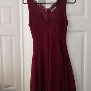 Red lace dress